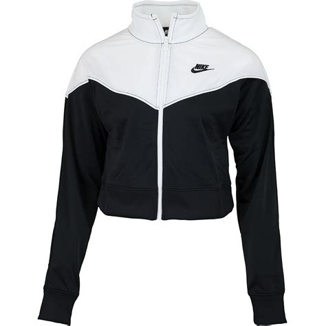 schwarz-weiß nike dame jacke|Schwarz.